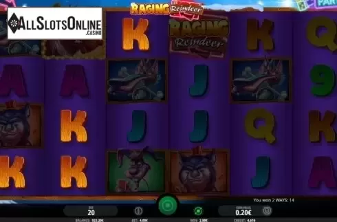 Win Screen 2. Raging Reindeer from iSoftBet