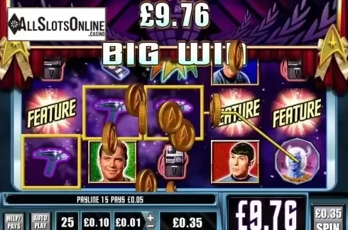 Big win screen. STAR TREK Explore New Worlds from WMS