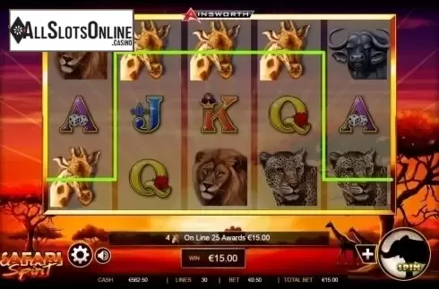 Wild Win screen. Safari Spirit from Ainsworth