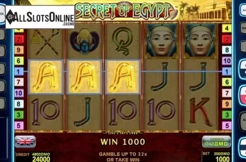 Game workflow . Secret Of Egypt Deluxe from Novomatic