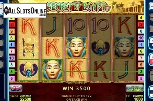 Game workflow 2. Secret Of Egypt Deluxe from Novomatic