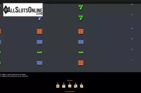 Paytable and paylines screen