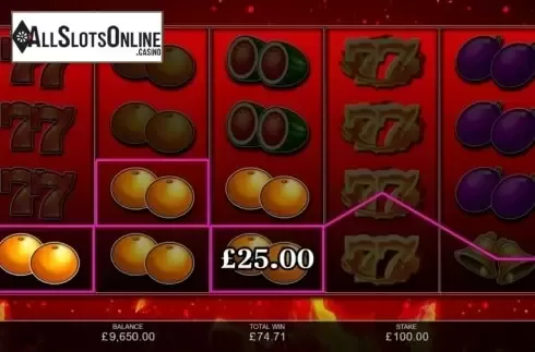 Win Screen 1. Stacked Fire 7s from Inspired Gaming
