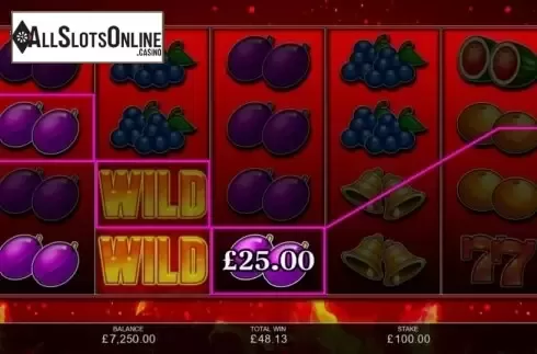 Win Screen 4. Stacked Fire 7s from Inspired Gaming