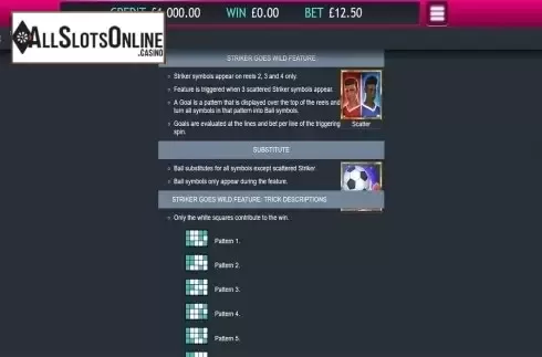 Paytable 1. Striker Goes Wild from Eyecon