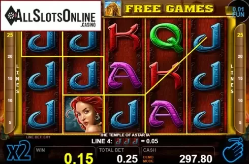 Win screen 2. The Temple Of Astarta from Casino Technology