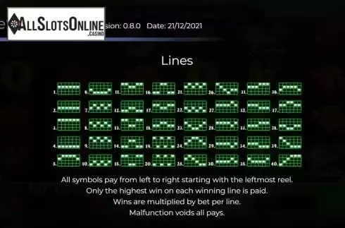 Pay Lines screen