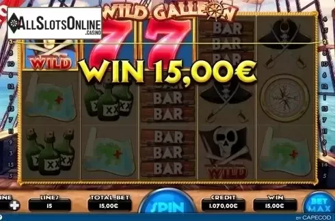 Wild win screen 2. Wild Galleon from Capecod Gaming