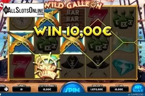 Wild win screen. Wild Galleon from Capecod Gaming