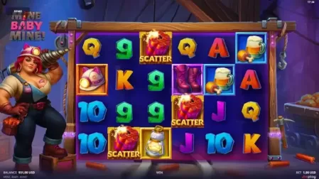 Mine Baby Mine slot screenshot 2