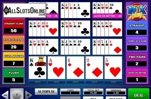 Game Screen. 10x Play Poker (iSoftBet) from iSoftBet