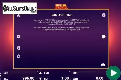Game Features screen