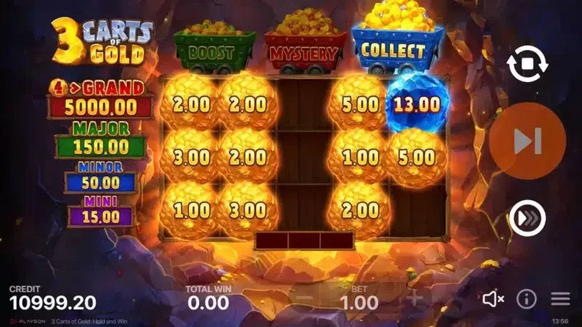 3 Carts of Gold: Hold and Win slot screenshot 
