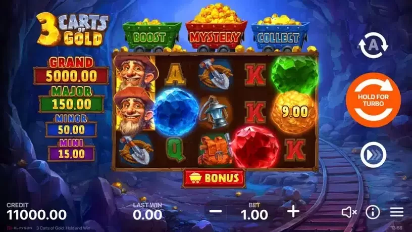 3 Carts of Gold: Hold and Win slot screenshot 