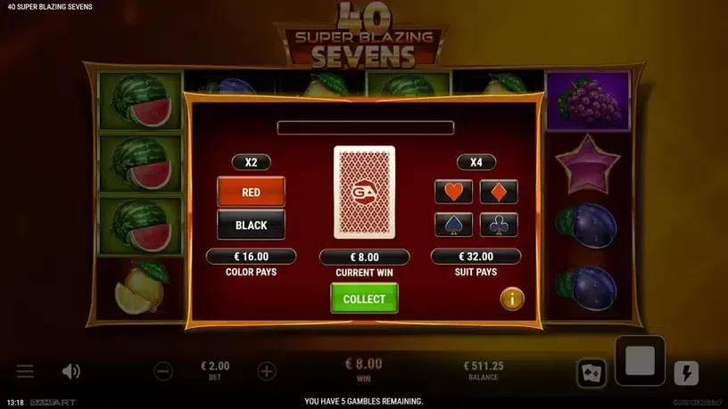 40 Super Blazing Sevens slot screenshot 3