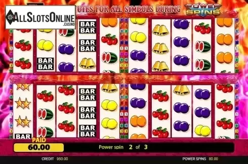 Power spin mode screen