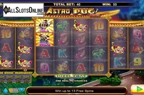 Free spins screen. Astro Pug from Lightning Box