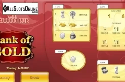 Game Screen 4. Bank of Gold from SuperlottoTV
