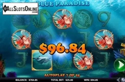 Win Screen. Blue Paradise from GamesLab
