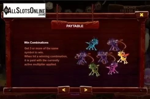 Paytable 2. Book of Dragons from Triple Profits Games