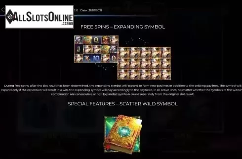 Free Spins and Expanding symbols screen
