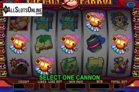 Reel Screen. Captain Parrot from Octavian Gaming