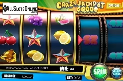 Game Workflow screen. Crazy Jackpot 60000 from Betsoft