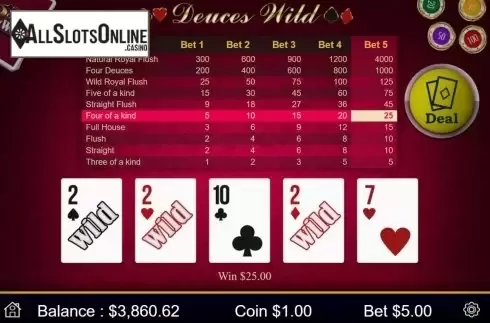 Win Screen. Deuces Wild (Mobilots) from Mobilots