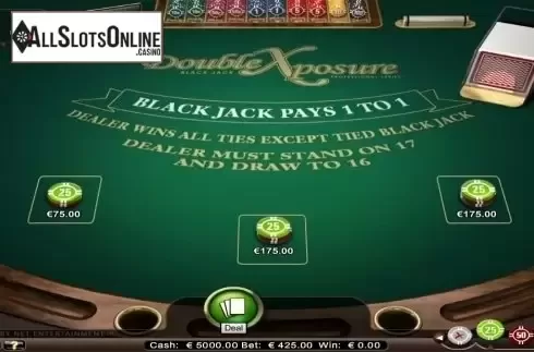 Game Screen. Double Exposure Blackjack Professional Series High Limit from NetEnt