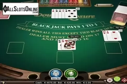 Game Screen. Double Exposure Blackjack Professional Series High Limit from NetEnt