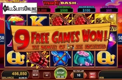 Free Spins Win Screen