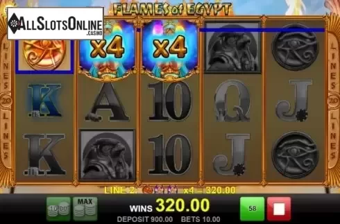Win Screen 3. Flames Of Egypt from Merkur