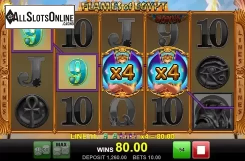 Win Screen 4. Flames Of Egypt from Merkur