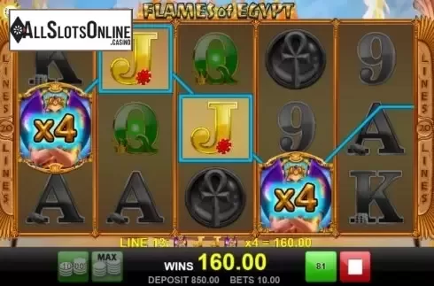 Win Screen 1. Flames Of Egypt from Merkur