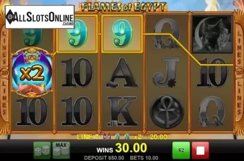 Win Screen 2. Flames Of Egypt from Merkur