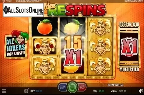 Respin screen 2. Golden Jokers Wild from Betsson Group