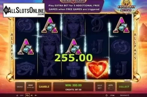Win Screen 2. Heart of Egypt from Greentube
