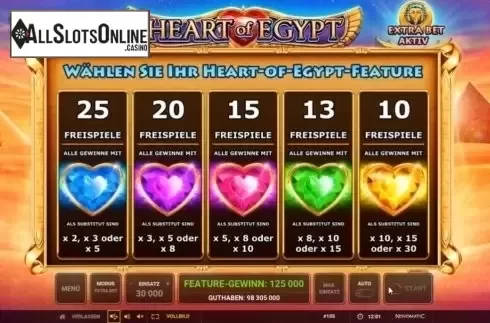 Free Spins 1. Heart of Egypt from Greentube