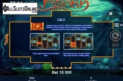 Paytable 2. Jewels of the sea from Greentube