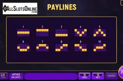 Paylines screen