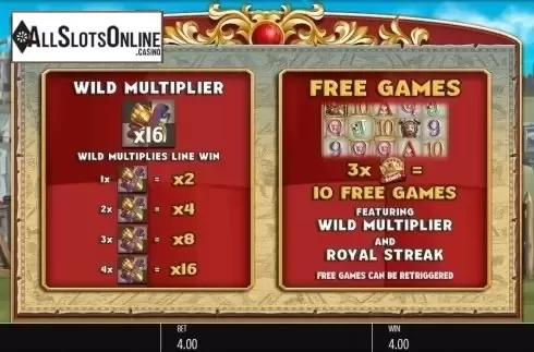Paytable 2. Kingdom Of Fortune (Blueprint) from Blueprint