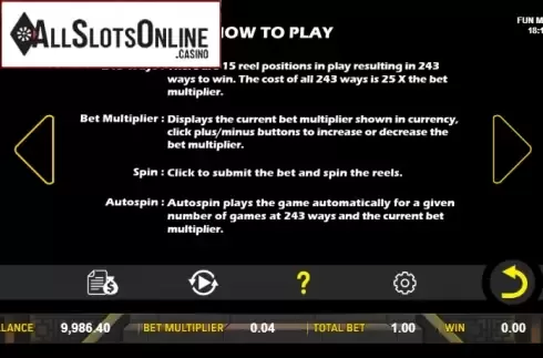Paytable 4. Long Men Treasure from Aspect Gaming