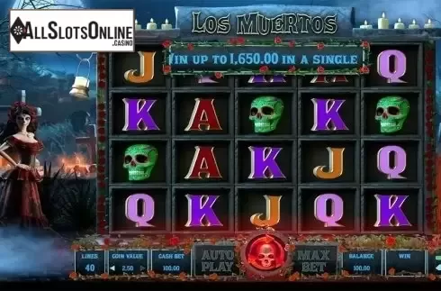 Reels screen. Los Muertos (Wazdan) from Wazdan