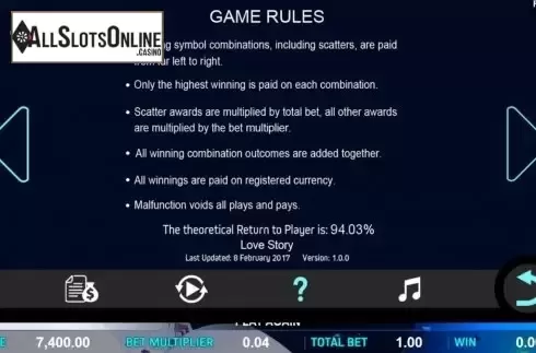 Game Rules. Love Story from Aspect Gaming