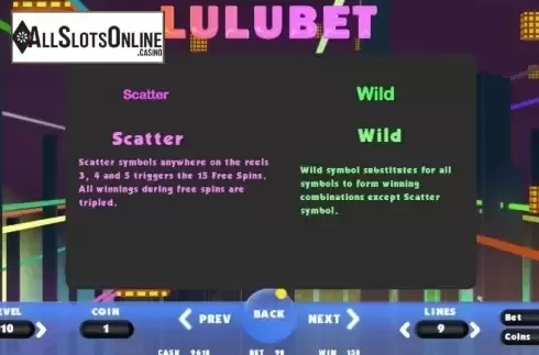 Paytable 1. LuluBet from BetConstruct