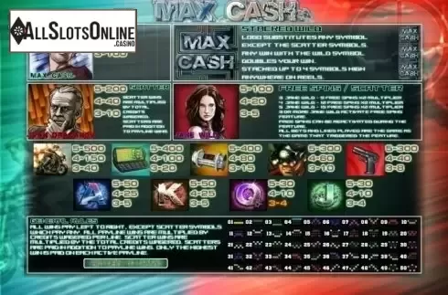 Paytable . Max Cash from Genii