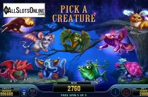 Game workflow 5. Merlin and his Magical Creatures from Novomatic