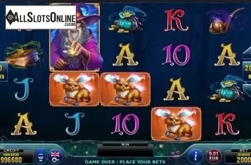 Game workflow 2. Merlin and his Magical Creatures from Novomatic
