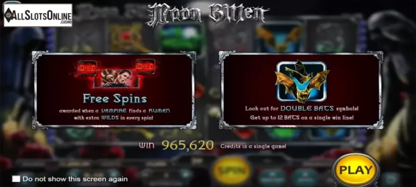 Start Screen. Moon Bitten from Nucleus Gaming