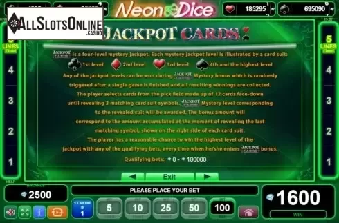 Features 2. Neon Dice from EGT